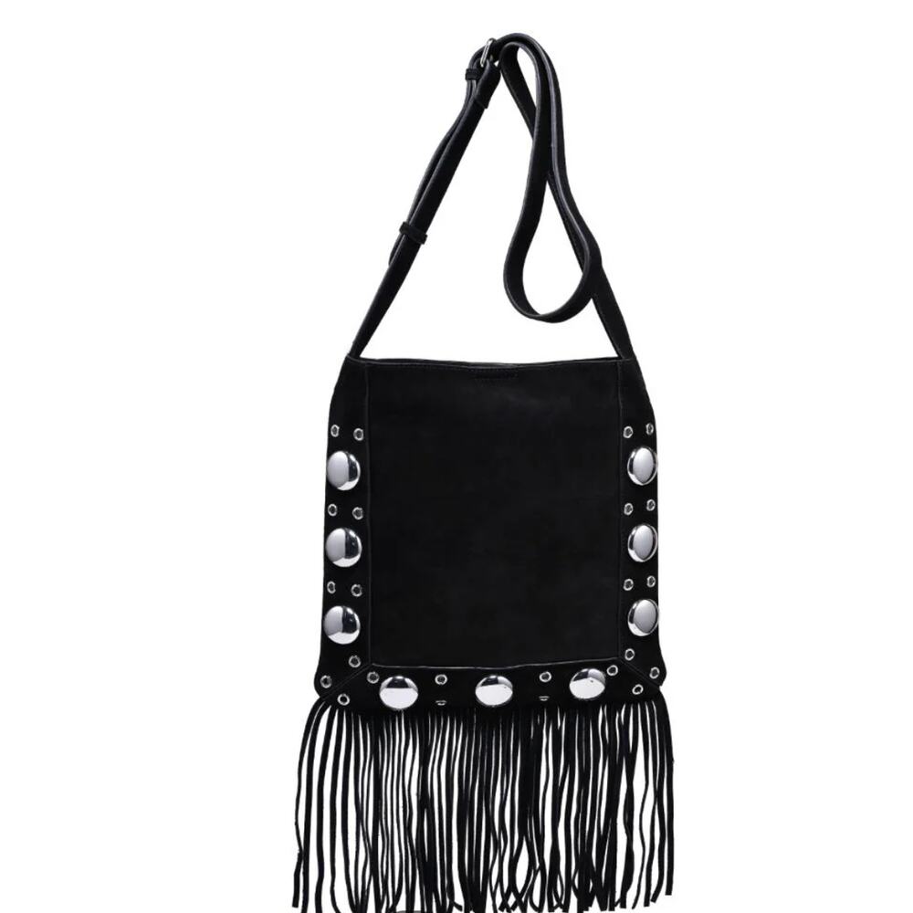 Moda Luxe Courtney Fringe Forward Crossbody BLACK NWT - Picture 2 of 12